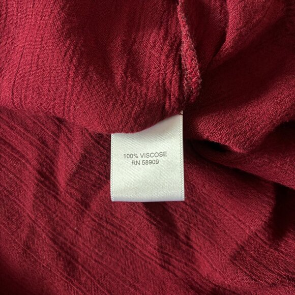 Chelsea & Violet Off-the-Shoulder Burgundy Blouse Bell Sleeve Womens XS Boho Y2K - Picture 12 of 16